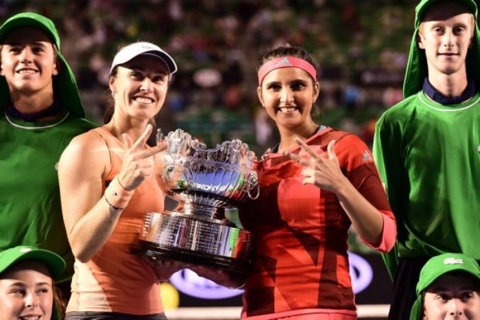 Sania Mirza and Martina Hingis. Photo: Twitter/AustralianOpen