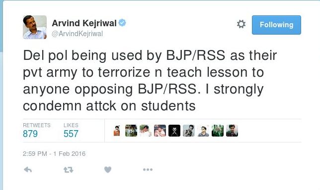 arvind kejriwal tweet
