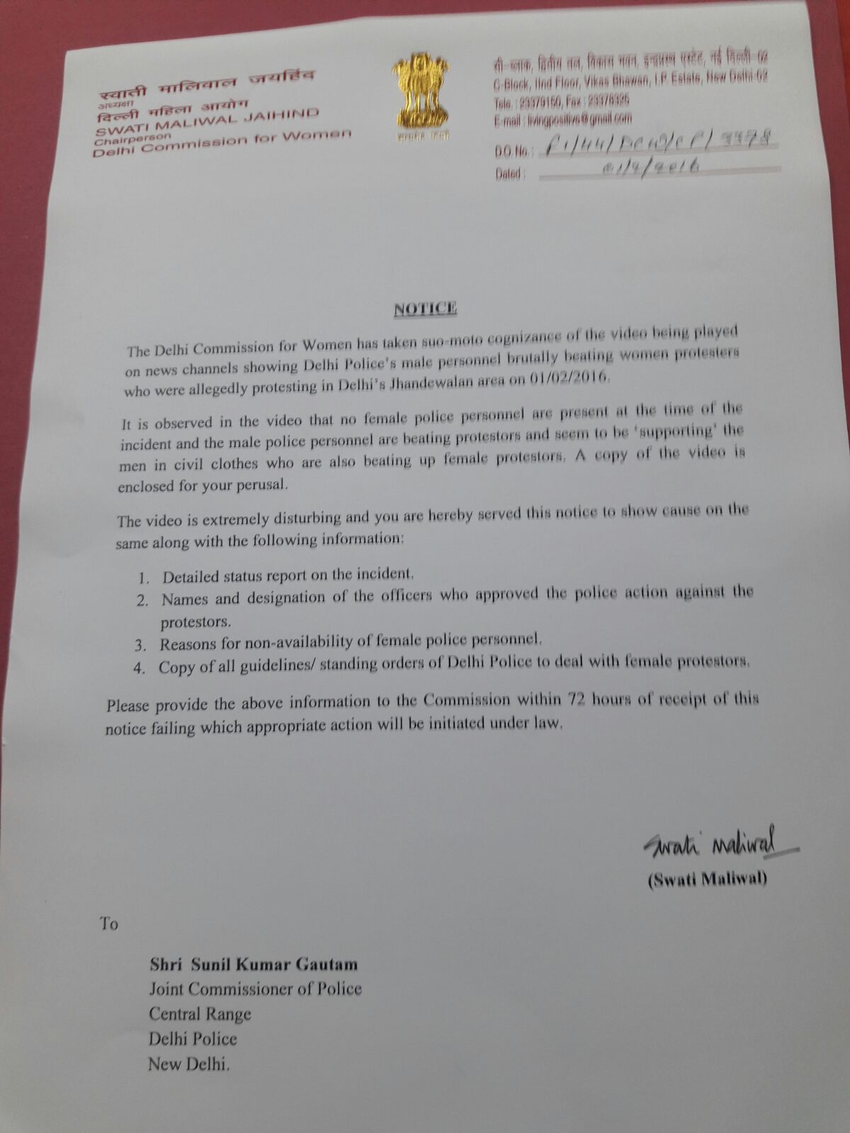 DCW notice