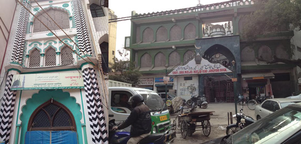 LEFT IMAGE, JAMIA MOSQUE; RIGHT IMAGE, JANGPURA MOSQUE Credit: Lamat R Hasan