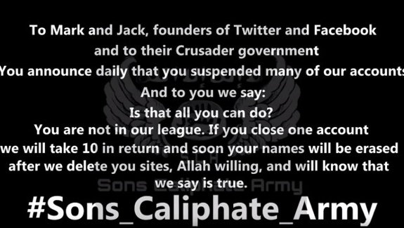 ISIS threat to facebook & twitter