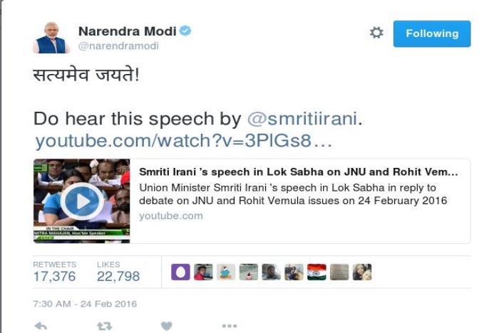 Narendra Modi tweet