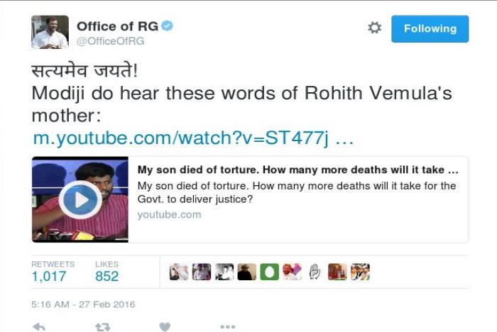 Rahul gandhi tweet