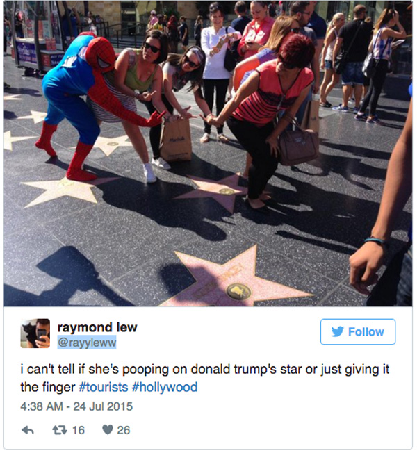 Donald Trump Hollywood star social media story 5