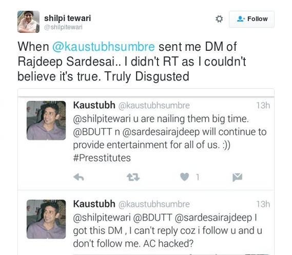 Shilpi Tewari Tweet on Rajdeep