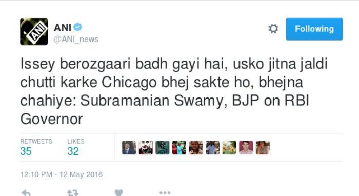 swamy governor