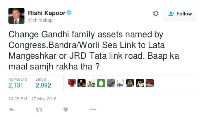 rishi kapoor gandhi