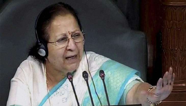 Indore: LS Speaker Sumitra Mahajan shunts men out of Women Panchayat office bearers' conference 