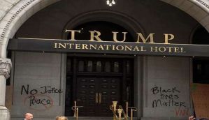 Trump's luxury hotel in Washington vandalized: 'BlackLivesMatter' graffiti takes dig at his racist approach 