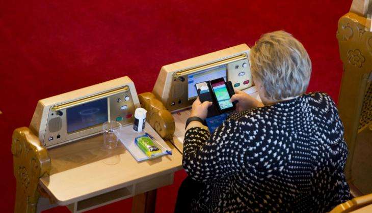 So, Norwegian PM Erna Solberg was playing Pokemon Go during a parliamentary debate! 