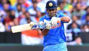 MS Dhoni running between the wickets