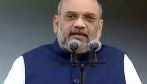 Amit Shah stages sit-in at Hubballi, lashes out at Congress