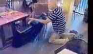 He tried to steal TV from pizza restaurant. Watch what happened next: