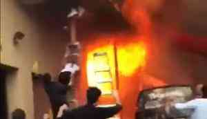 Watch Video: Young girls jumping down a dance studio in New Jersey as fire tear through 