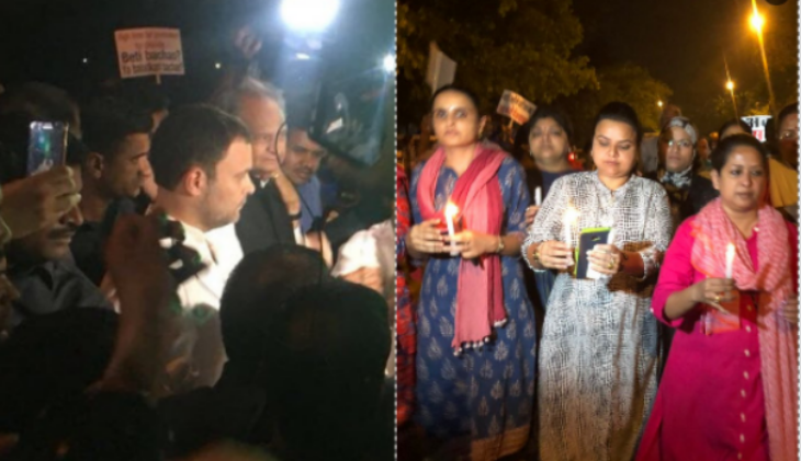 Unnao, Kathua Rape Cases: Rahul Gandhi holds midnight candlelight march at India Gate
