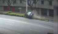 Unbelievable! Car flipped twice after trashing divider, driver arised uninjured; watch video