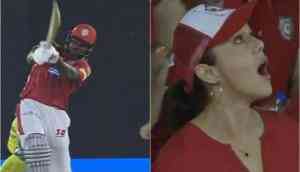 IPL 2018, CSK vs KXIP: Chris Gayle hit a long six and leaves Priety Zinta awestruck; see pictures