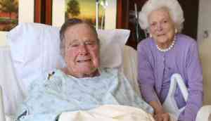 Former US President George H.W. Bush hospitalised with blood infection, a day after wife Barbara's funeral