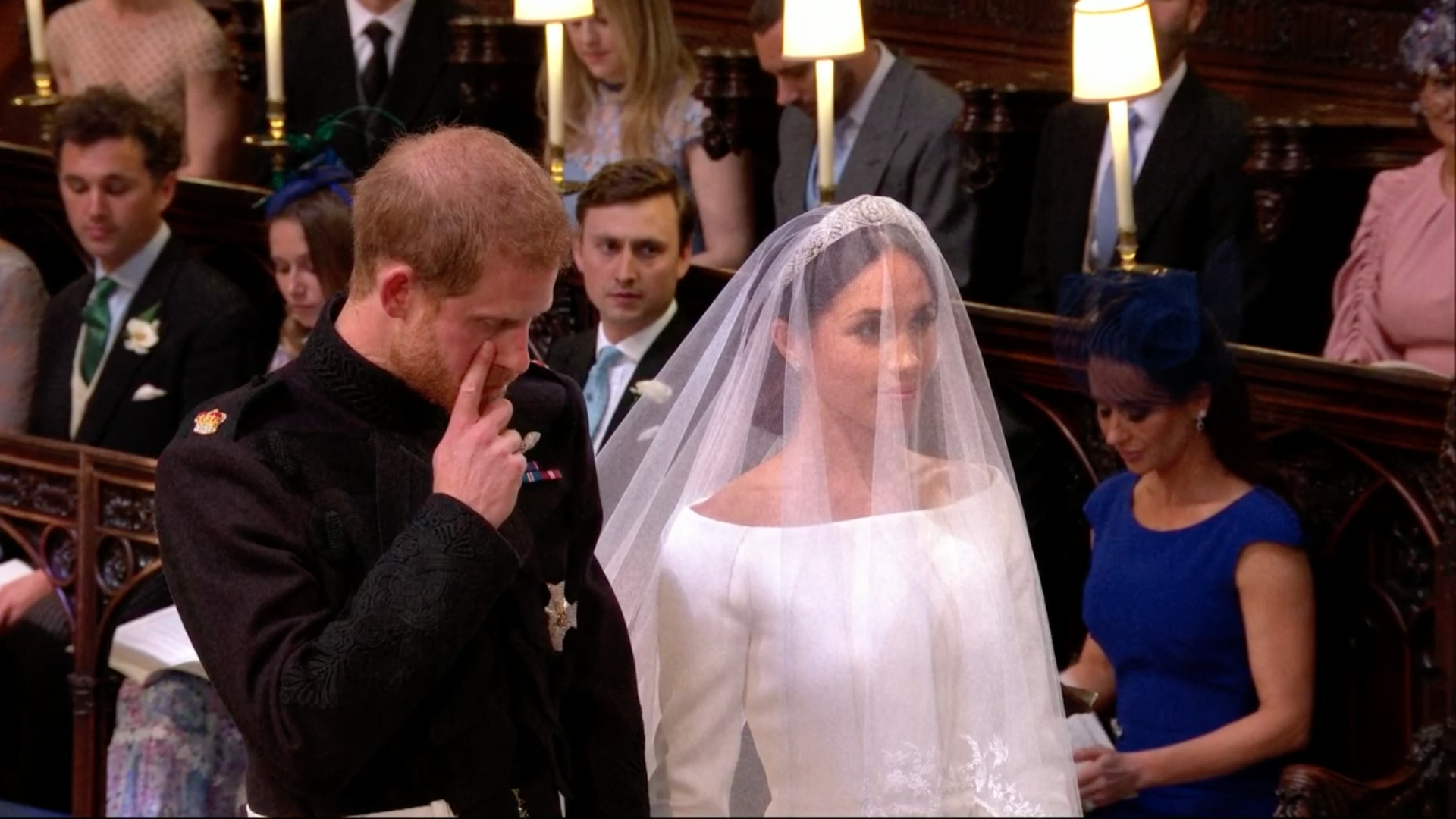 Royal Wedding: Prince Harry wiped away tears as the Duchess of Sussex, Meghan Markle stood next to him