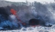 Hawaii Volcano lava flows towards Geothermal Plant