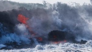 Hawaii Volcano lava flows towards Geothermal Plant