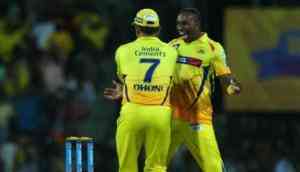 MS Dhoni and Bravo