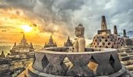 Volcanic ash from Mount Merapi covers 9th-century Buddhist temple in Indonesia