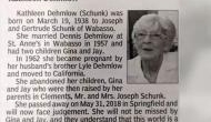 Stunning obituary: Woman's children exact revenge, 