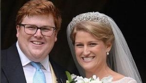 Stunning! Celia McCorquodale wore same tiara that Princess Diana wore at her own nuptials 