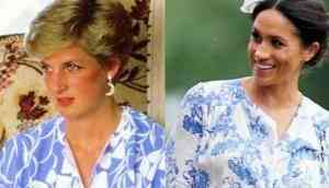 Meghan Markle matched Princess Diana in her floral Oscar de la Renta wrap dress 