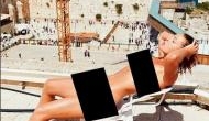 Belgian model Marisa Papen posed naked in front of Jerusalem's sacred wailing wall