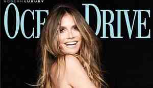 Supermodel Heidi Klum poses topless for Ocean Drive's Swimsuit double issue