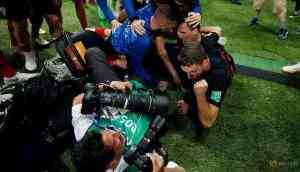 FIFA World Cup 2018: Photographer gets caught up in Croatia's celebration and gets a kiss