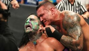 Shocking! WWE superstar Randy Orton tries to rip Jeff Hardy's ear off