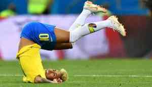 Woah! Brazilian professional footballer, Neymar teaches children to fall and roll