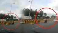 OMG! Miraculous escape for toddler after horrific bike accident on Bengaluru road; video will give you goosebumps