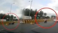 OMG! Miraculous escape for toddler after horrific bike accident on Bengaluru road; video will give you goosebumps