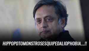 Shashi Tharoor drops another Tharoorian word, 'Hippopotomonstrosesquipedaliophobia' in an apology for using floccinaucinihilipilification
