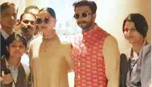 After a grand wedding, Ranveer Singh and Deepika Padukone returns back to India; see pics