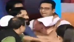 BJP and Samajwadi Party leaders fight on live TV show in Noida; police detains one, video goes viral