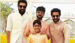 Baahubali aka Prabhas, Rana Daggubati, Ram Charan Teja seen doing Bhangra at SS Rajamouli's son wedding; video