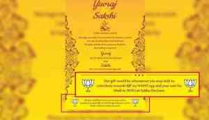 OMG! Gujarat couple seeks vote for BJP as gift, defends Rafale deal in a wedding card 