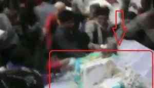 Watch: Ruckus at BSP chief Mayawati’s birthday event in Amroha after people loot cake; video goes viral