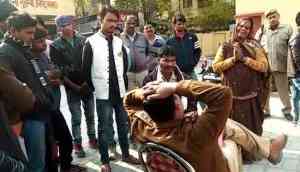 Viral video: Elderly woman falls at UP cops feet and begs to register FIR of her grandson’s death, shifted out after video goes viral