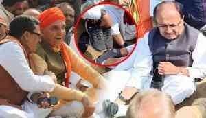 Caught on Camera! BJP leaders attending funeral asked to remove ‘shoes’ by martyr soldier’s angry relatives