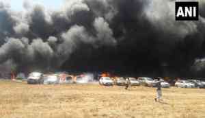 Aero India 2019: Almost 300 cars gutted in fire at parking lot in Aero show