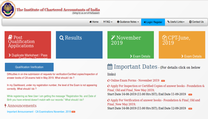 ICAI CA 2019 Exam Schedule released! Check official examination dates ...