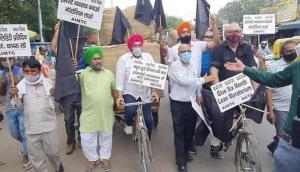 Delhi transporters protest against rising fuel prices