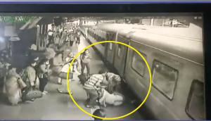 Watch: RPF jawan, passenger save woman’s life after she falls off moving train in Mumbai