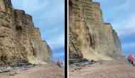 Scarry Video: Cliff Collapse Sends Onlookers Running